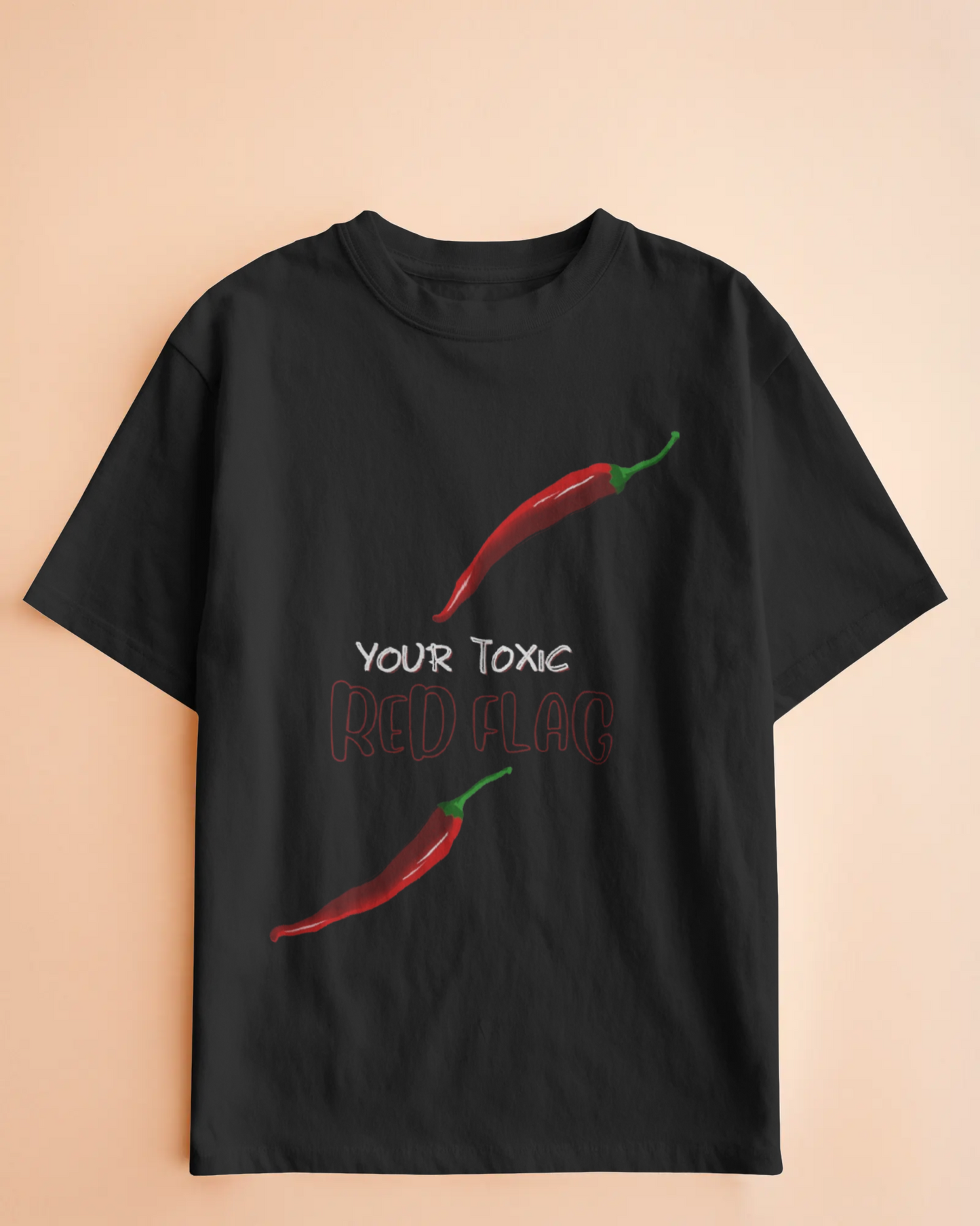 Red Flag Black Oversized Classic T-Shirt